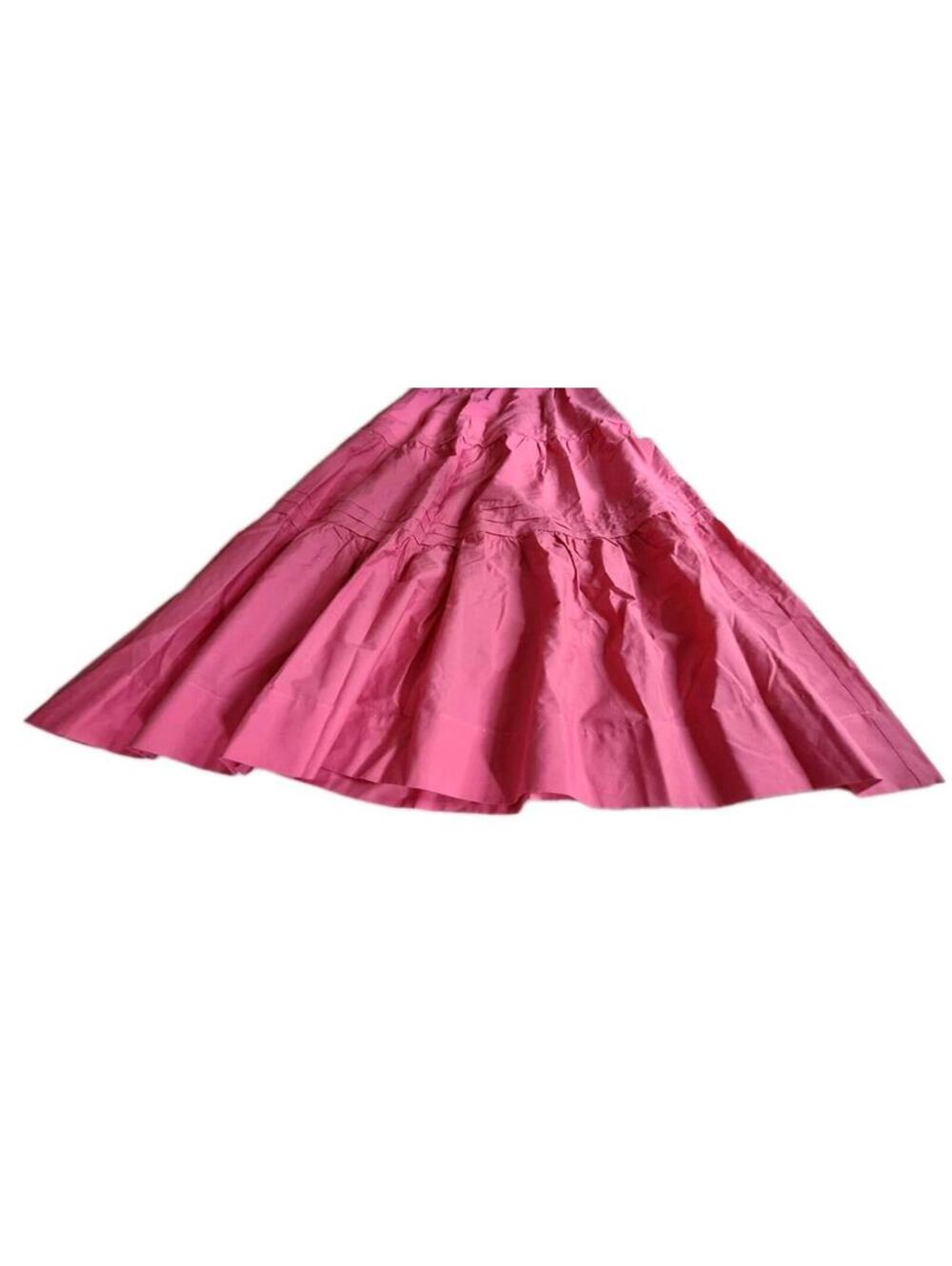 Anthropologie The Somerset Poplin Tiered Maxi Skirt Pink Smocked Pocket XXS NWT - Picture 4 of 13